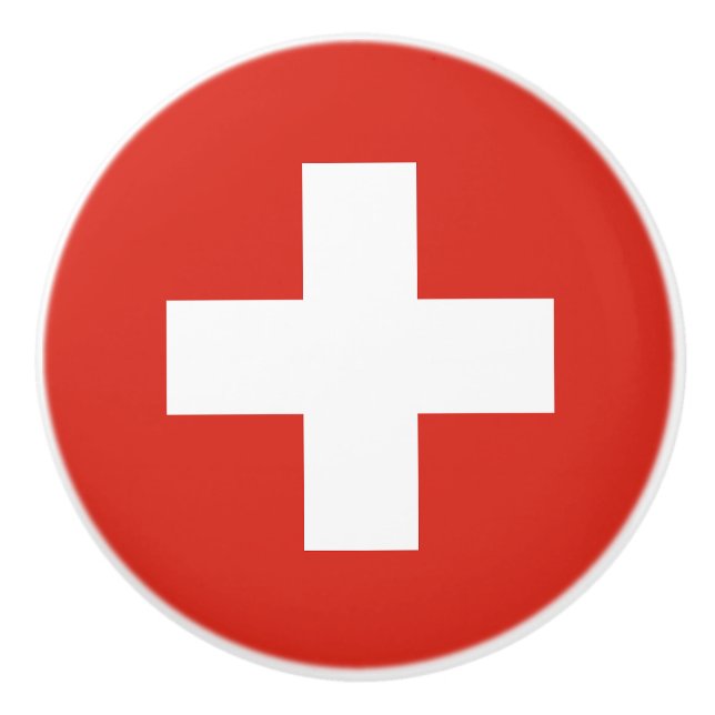 Switzerland Flag Keramikknauf (Vorderseite)