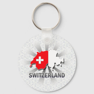 Switzerland Flag Map 2.0 Schlüsselanhänger