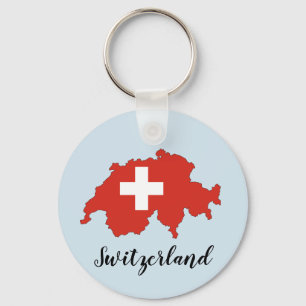 Switzerland Flag Map Schlüsselanhänger
