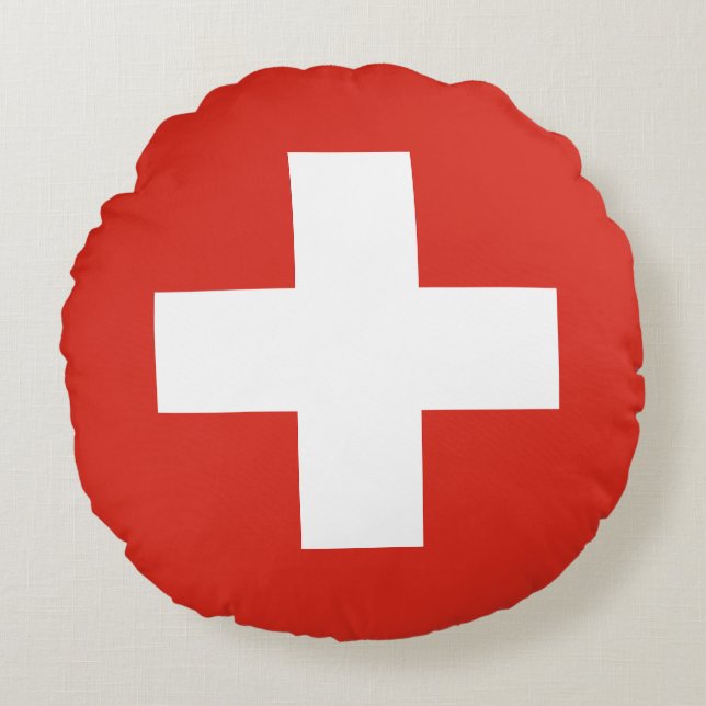 Switzerland Flag Rundes Kissen (Vorderseite)