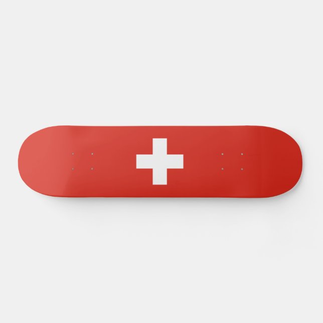 Switzerland Flag Skateboard (Horizontal)