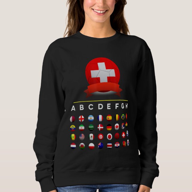 Switzerland Flag Soccer Football  Flag 32 Soccer Sweatshirt (Vorderseite)