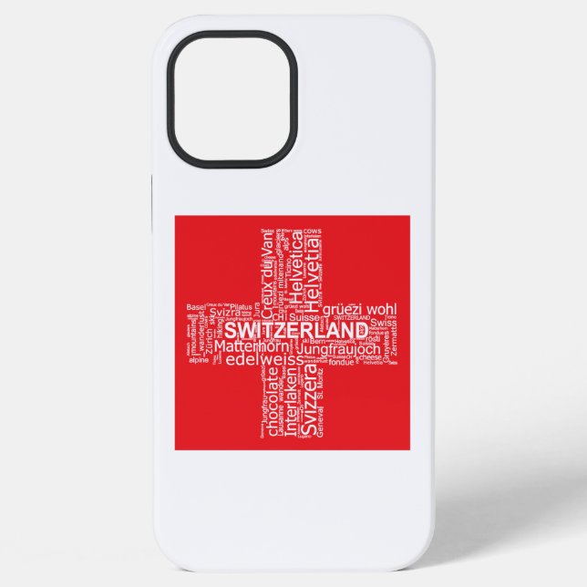 Switzerland Flag Word Cloud iPhone Hülle (Rückseite)