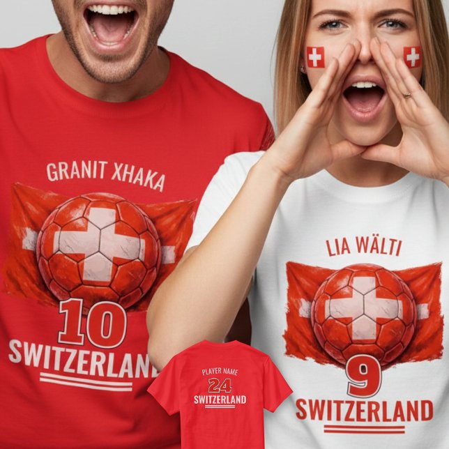 Switzerland Football National Flag Heritage Soccer T-Shirt (Von Creator hochgeladen)