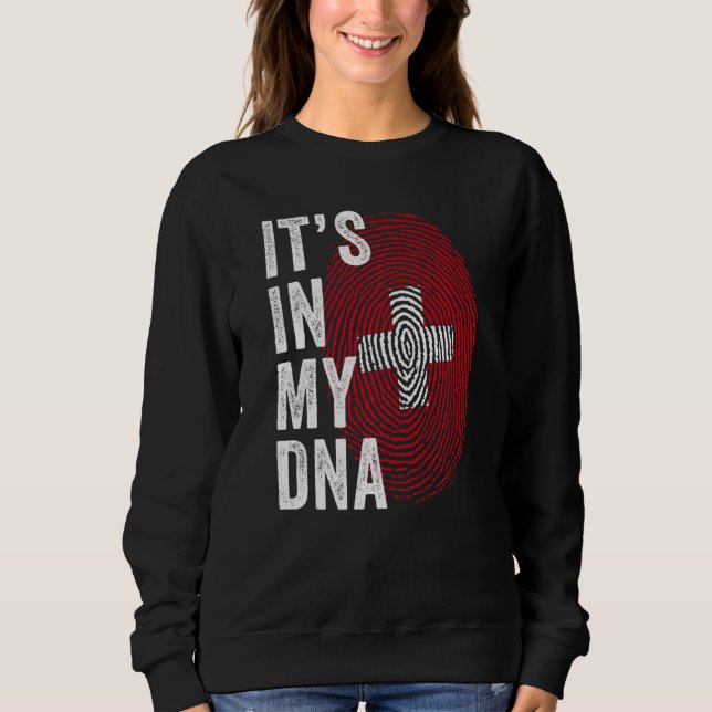 Switzerland It's In My DNA Cute Swiss Fingerprint  Sweatshirt (Vorderseite)