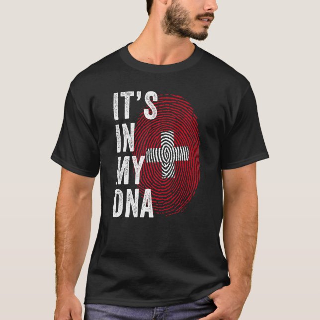 Switzerland It's In My DNA Cute Swiss Fingerprint  T-Shirt (Vorderseite)