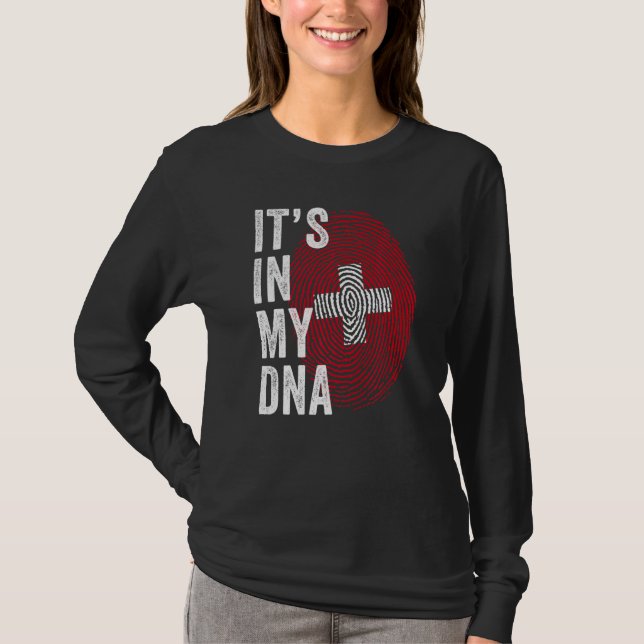 Switzerland It's In My DNA Cute Swiss Fingerprint  T-Shirt (Vorderseite)