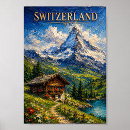 Switzerland: Majestic Matterhorn Mountain Art Souv Poster