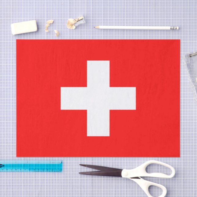 Switzerland paper tissue, Swiss Flag tissue paper Seidenpapier (Handwerk)