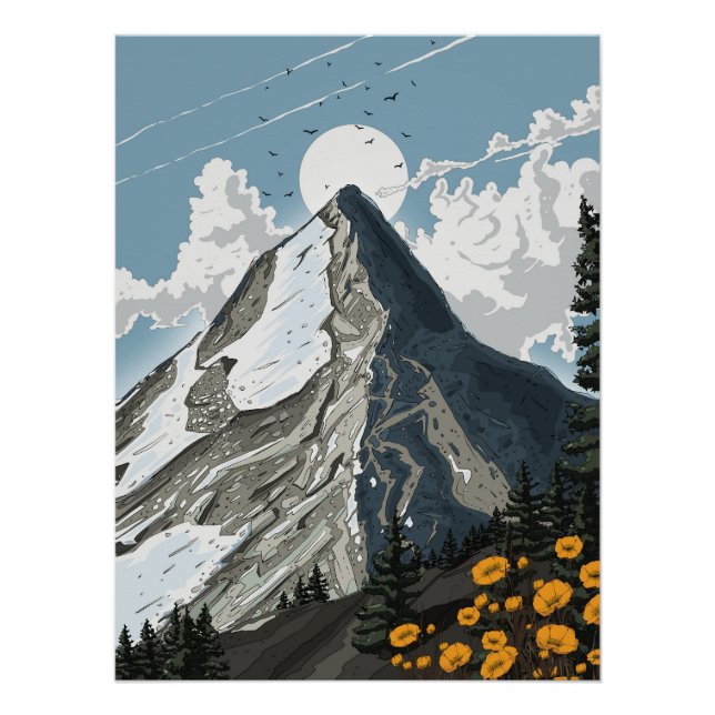 Switzerland Snow Capped Mountain Poster (Vorderseite)