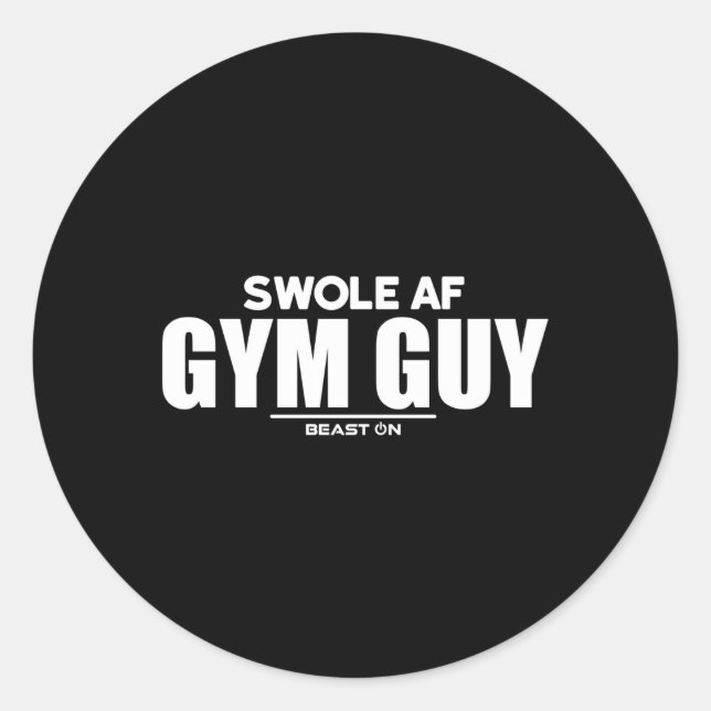 Swole Af Gym Typ Bodybuilding Fitness Fitm Redewen Runder Aufkleber (Vorderseite)