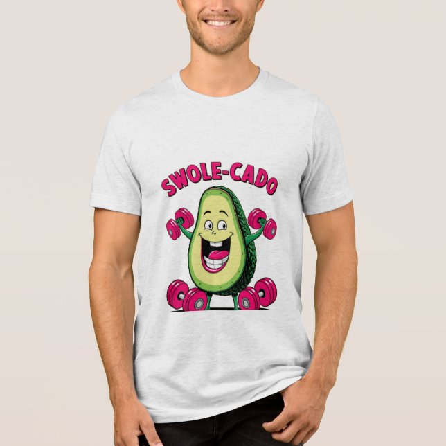 Swole-cado - Funny Weightlift Avocado Design Tri-Blend Shirt (Vorderseite)