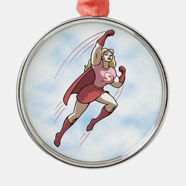 Swole Frau Ornament Aus Metall (Vorne)