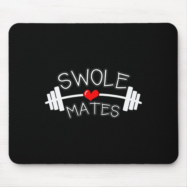 Swole Mates Matching Paares Workout Gym Partner V Mousepad (Vorne)