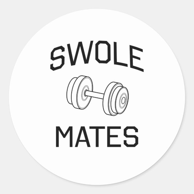 Swole Mates Runder Aufkleber (Vorderseite)