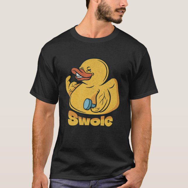 Swole Rubber Duck Body Builder Weight Training Gym T-Shirt (Vorderseite)