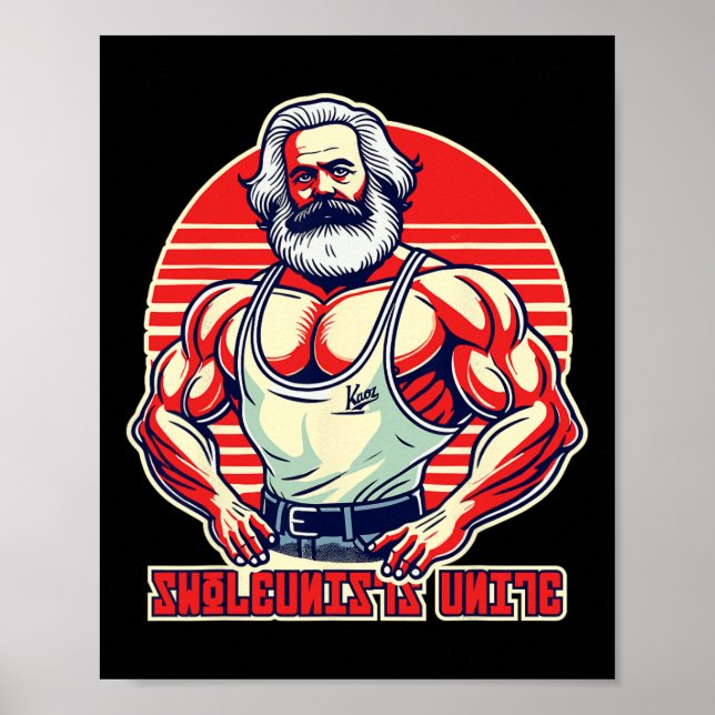 Swoleunists Unite Funny Communist Gym Bodybuilder Poster (Vorne)