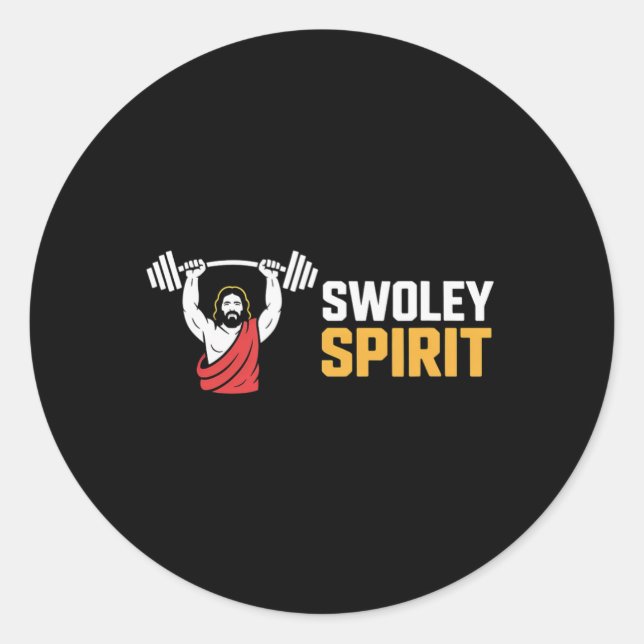Swoley Spirit Bodybuilding Workout Faith — Runder Aufkleber (Vorderseite)