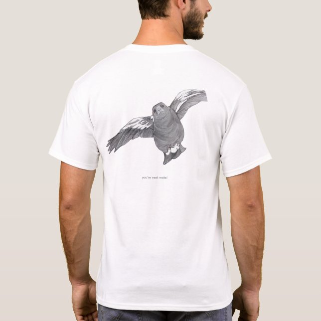 swooping Australian magpie image shirt (Rückseite)