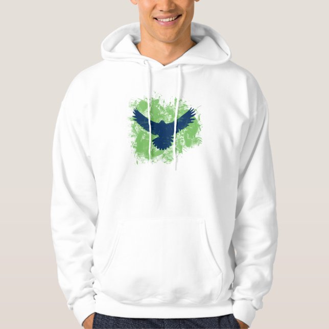 Swooping Seahawk Vogel für das Spiel Hoodie (Vorderseite)