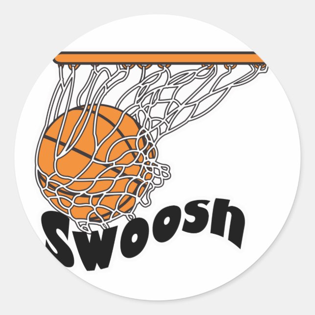 Swoosh Basketball Runder Aufkleber (Vorderseite)