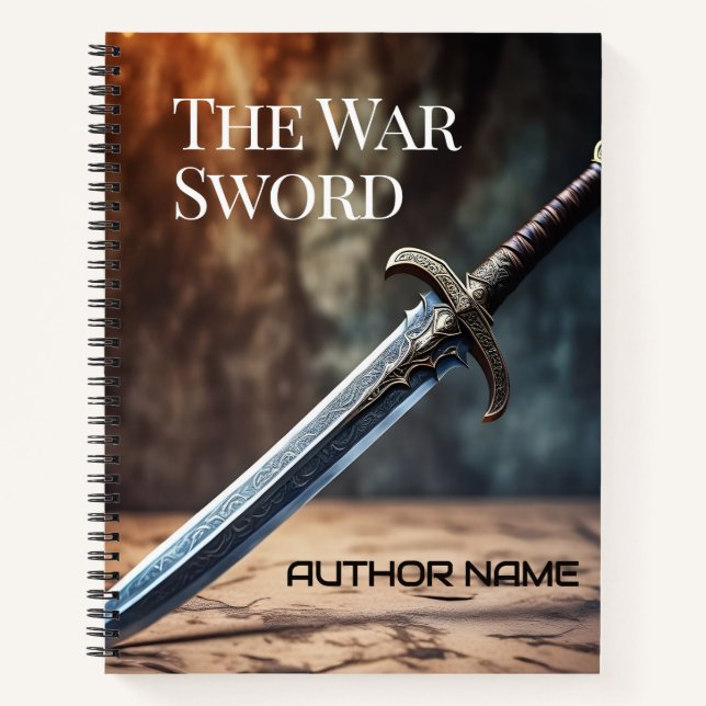 Sword Fantasy Book Cover Inspiration Notebook Notizbuch (Vorderseite)