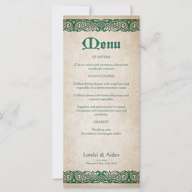 Sword Royal Wedding Menu (Vorderseite)
