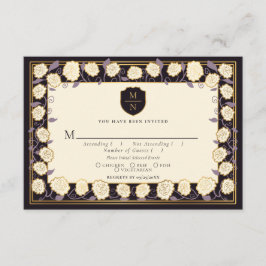 Sword & Shield Medieval Fantasy Wedding RSVP Begleitkarte