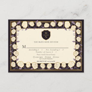 Sword & Shield Medieval Fantasy Wedding RSVP Begleitkarte