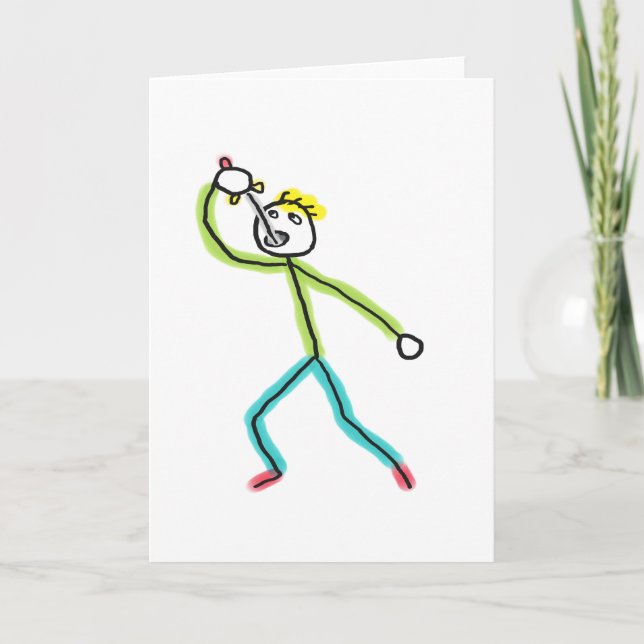 Sword Swallowing Stickman Karte (Vorderseite)
