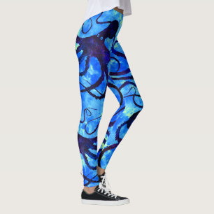 Sybilles Krake auf Blau - Leggings