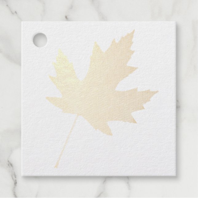 Sycamore Leaf Foil Favor Tag (Vorderseite)