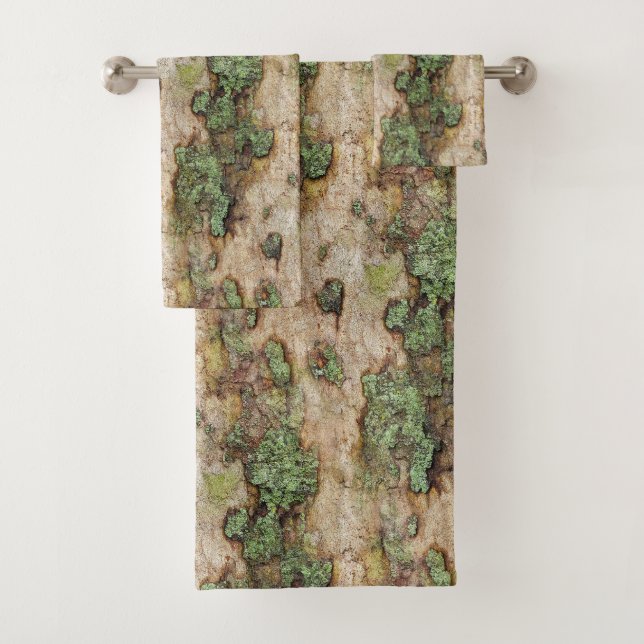 Sycamore Tree Bark Moss Lichen Badhandtuch Set (Insitu)