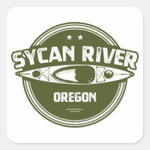 Sycan River Oregon Kayaking Quadratischer Aufkleber