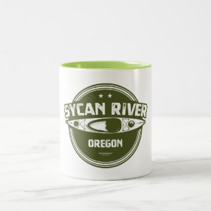 Sycan River Oregon Kayaking Zweifarbige Tasse