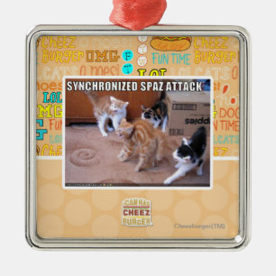 Sychronized Spaz Angriff Silbernes Ornament