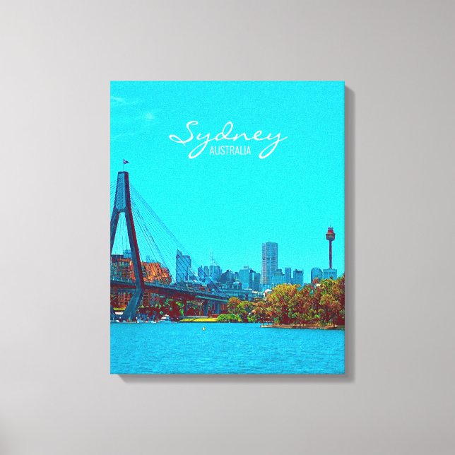 Sydney ANZAC Bridge ist eine Hafenstadt Leinwanddruck (Vorderseite)