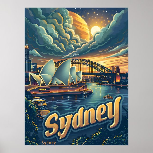 Sydney at Night: Elegante an der Oper Poster (Vorne)