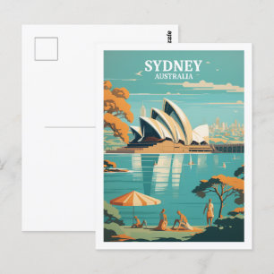 Sydney Australia Berühmter Vintage Travel Place Postkarte