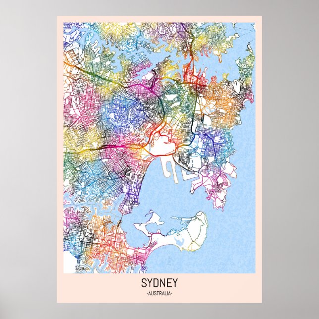 Sydney Australia City Map Poster (Vorne)