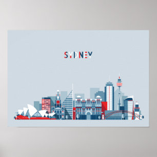 Sydney Australia City Skyline Poster