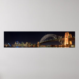 Sydney australia Harbour Bridge am Abend Panorama Poster