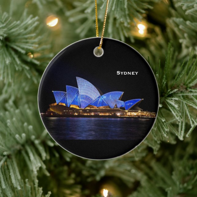 Sydney Australia Landschaftlicher Weihnachtsschmuc Keramikornament (Baum)