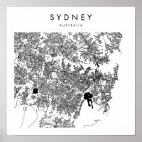 Sydney Australia Minimal Modern Street Map