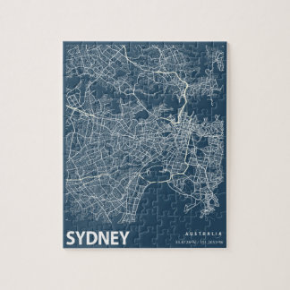 Sydney Australia Minimalistisch City Map Line Art  Puzzle