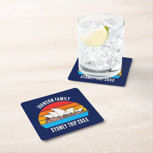 Sydney Australia Opernhaus Custom Blue Rechteckiger Pappuntersetzer (Vor Ort)