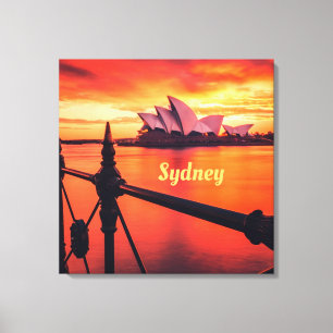 Sydney Australia Opernhaus Orange Sky Leinwanddruck