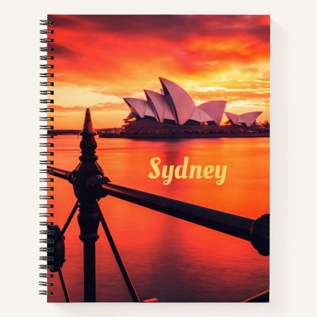 Sydney Australia Opernhaus Orange Sky Notizbuch (Vorderseite)