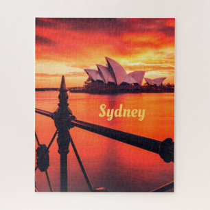 Sydney Australia Opernhaus Orange Sky Puzzle