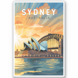Sydney Australia Reisen Art Vintag Aufkleber